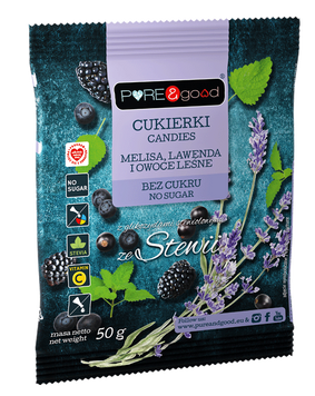 Цукерки без цукру з мелісою, лавандою та лісовими ягодами PURE&good 50г 202 фото