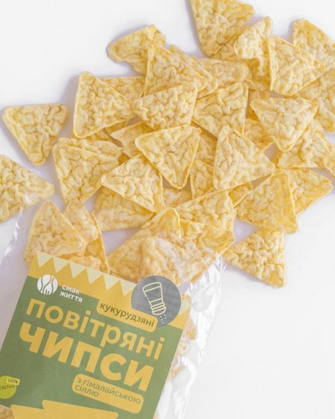 Повітряні чіпси кукурудзяні з гімалайською сіллю 70гр 053 фото
