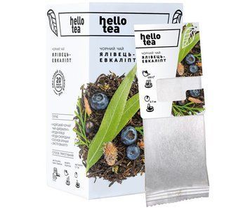 Чорний чай Hello Tea Ялівець Евкаліпт 20 фільтр пакетів 257 фото