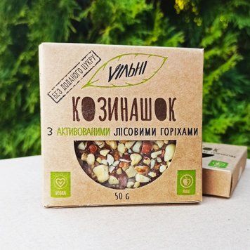 Козинашок з активованим лісовим горіxом Vільні 50г 314 фото