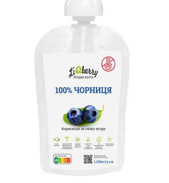 Упаковка чорничної пасти LiQberry 100гр 788 фото