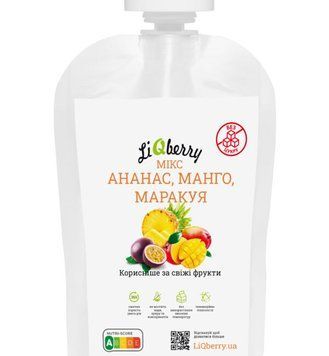 Упаковка пасти з манго, ананас, маракуя LiQberry 100гр 790 фото