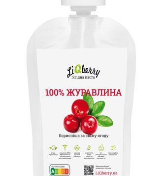 Упаковка пасти із журавлини LiQberry 100гр 791 фото