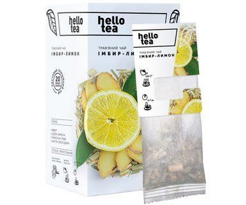 Трав'яний чай Hello Tea Імбир Лимон 20 фільтр пакетів 244 фото