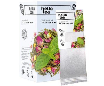 Трав'яний чай Hello Tea Зелена М'ята 20 фільтр пакетів 246 фото